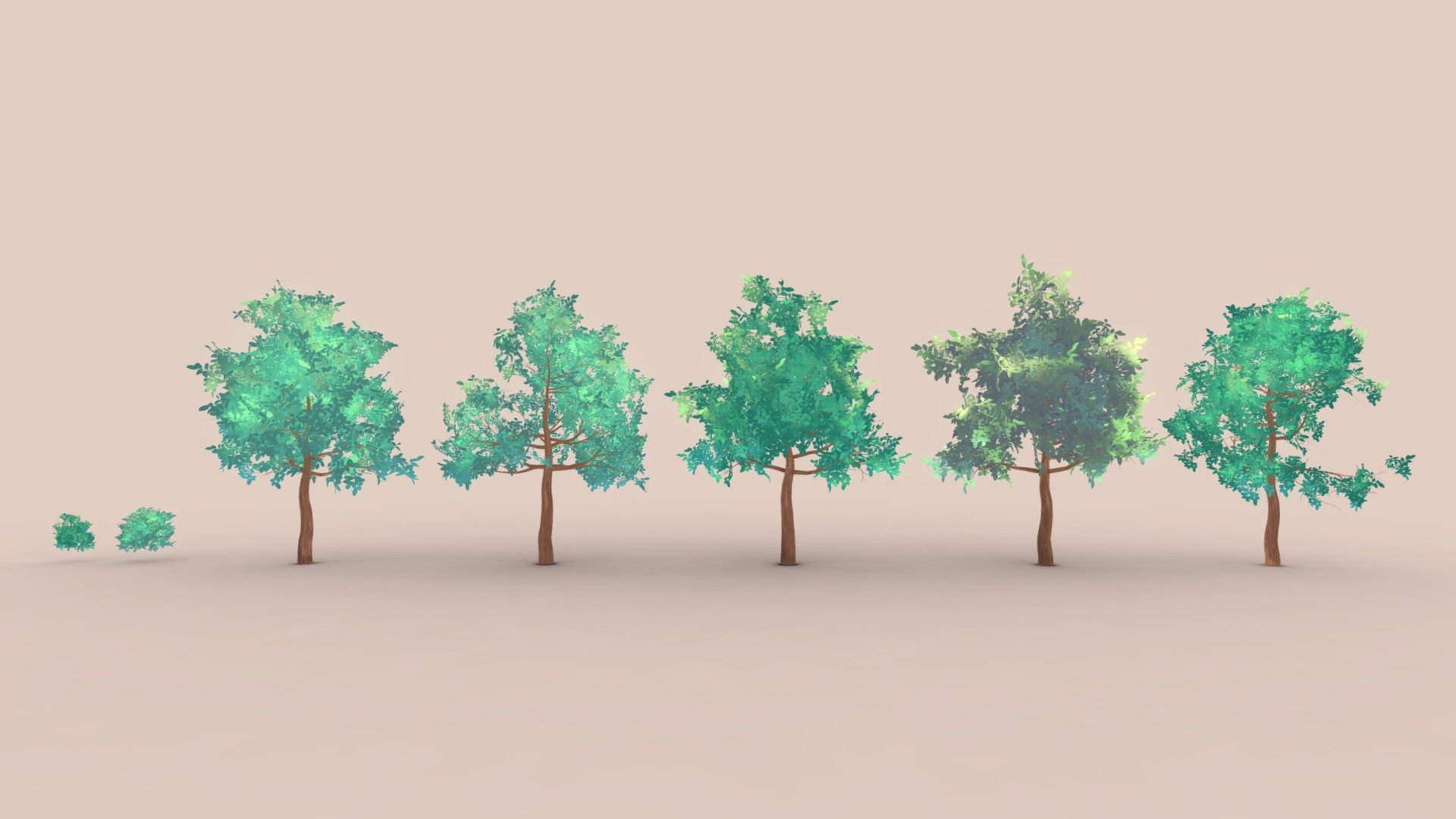 Anime Trees and Bushes version 4.0

This is a new technique compared to my previous anime tree versions

Just plug the textures on emission, or diffuse shader. No need for ambient occlusion. And voilà! They are ready!

They have an even more natural painting feeling than before, and they are close to real anime trees more than ever 😁😁
Enjoy ❤🌈😇

*Last Update on 20 January 2022
The textures of the trunks have been updated to a better version

Please check the latest version of Anime Trees on my profile, Anime Trees Highpoly. They look even better although they are highpoly - Anime Trees And Bushes (Handpainted) - Buy Royalty Free 3D model by ahingel 3d model