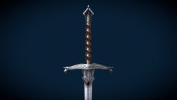 Medival Sword medieval, king, props, xyz, digital3d, fantasi, gameasset, sword, dagger, knight, gameready, steel