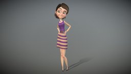 Young Mom female-character, femalecharacter, cartoonstyle, cartoonmodel, female-model, 3d-character, femalecartoon