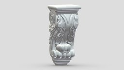 Scroll Corbel 16 stl, room, printing, set, element, luxury, console, architectural, detail, column, module, pack, ornament, molding, cornice, carving, classic, decorative, bracket, capital, decor, print, printable, baroque, classical, kitbash, pearlworks, architecture, 3d, house, decoration, interior, wall, pearlwork
