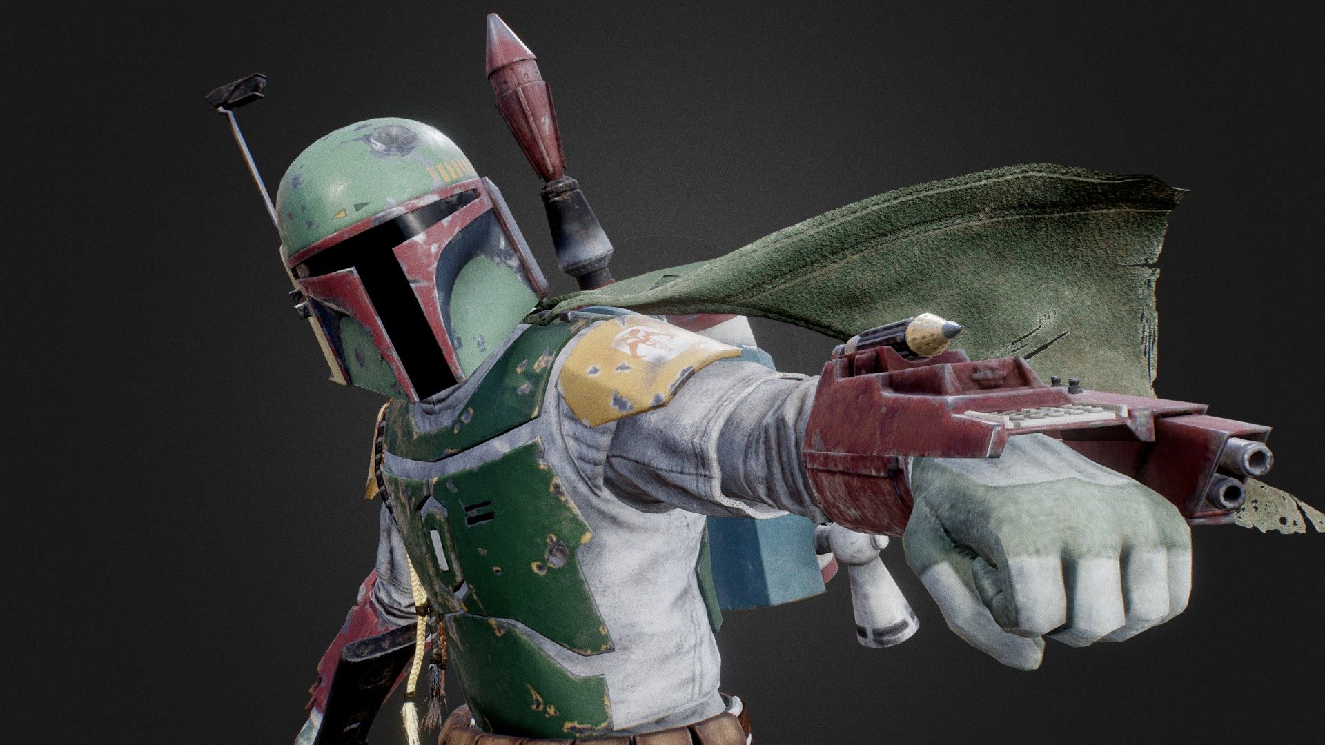 If you like my work enough to add it to a collection, please give it a like as well. Thank You. 

Boba Fett from Return of the Jedi. Created using 3ds Max, Zbrush, and Substance Painter 3d model