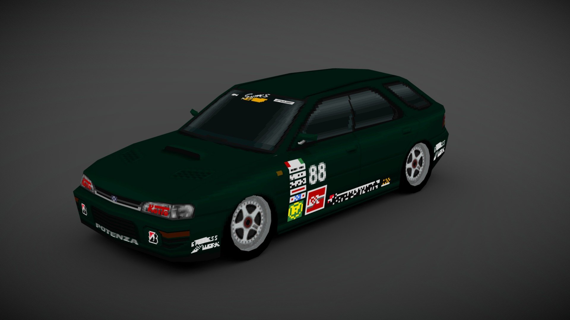 Heavily modified Gran Turismo 2 model and texture. Made in 2017 3d model