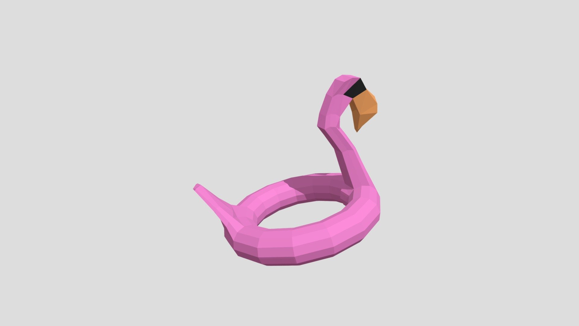 low poly mesh of a inflatable flamingo water float - beach lowpol  float1 - 3D model by Philippines Tourism by Bart (@PhilippinesTourism) 3d model