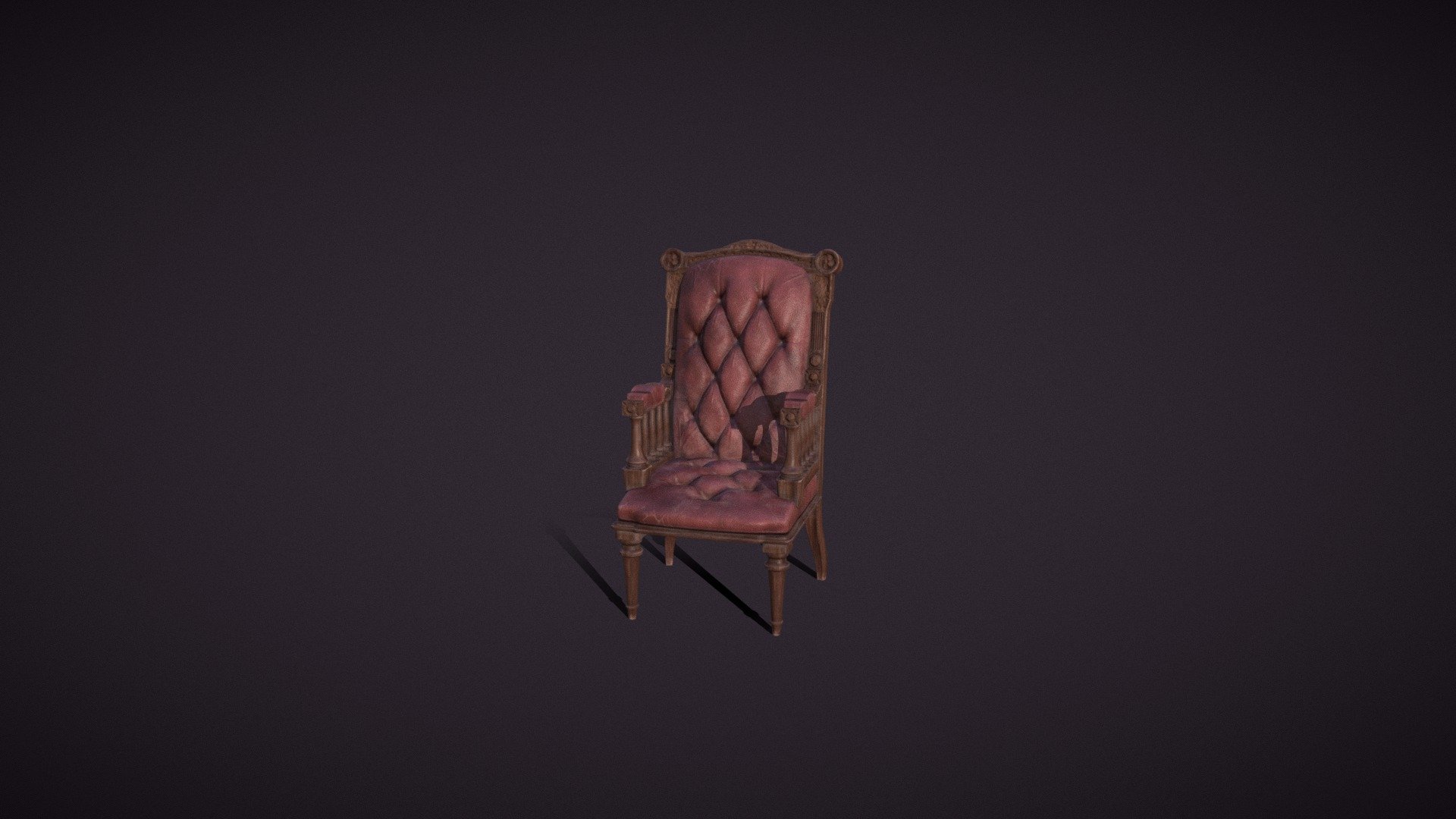 PBR Red leather chair with 2k textures. 

4k textures will be added in the future. This mesh is also included in the chair and sofa set on my store 3d model