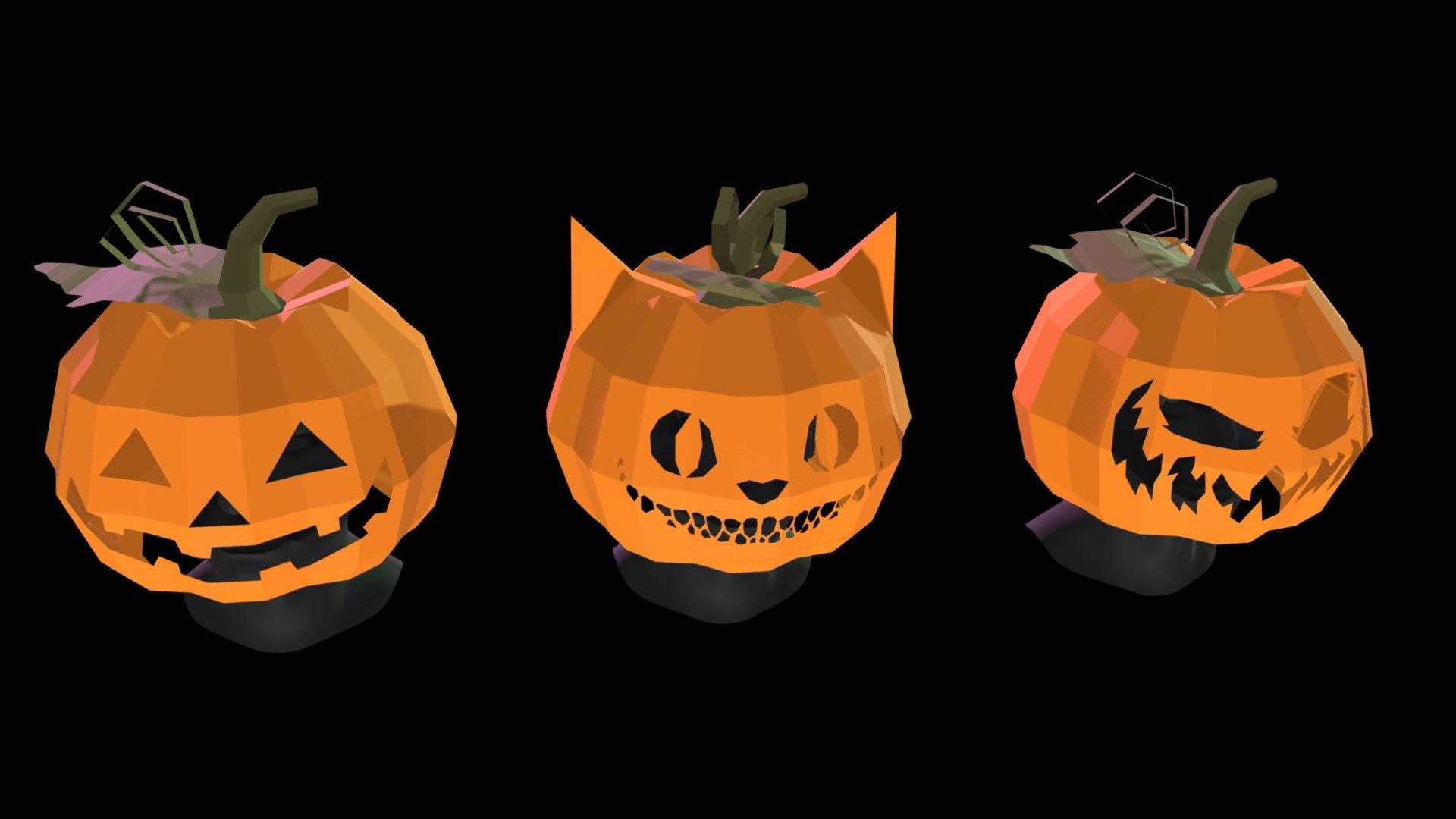 Models are designed for low poly paper craft - Pumpkin Heads - Buy Royalty Free 3D model by borisklimov 3d model