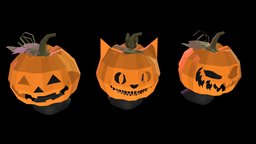 Pumpkin Heads jack, paper, diy, head, mask, pepakura, unfold3d, pupmkin, lowpoly, halloween