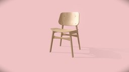 High-poly Modern Wood Chair