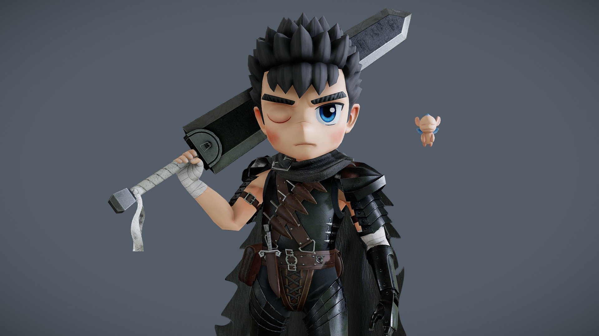 https://reflectorange.net/archives/221.html - Berserk Guts Black Swordsman - Download Free 3D model by gimora 3d model