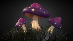 Cartoon mushrooms mushroom, cartoon, asset, pbr, fantasy