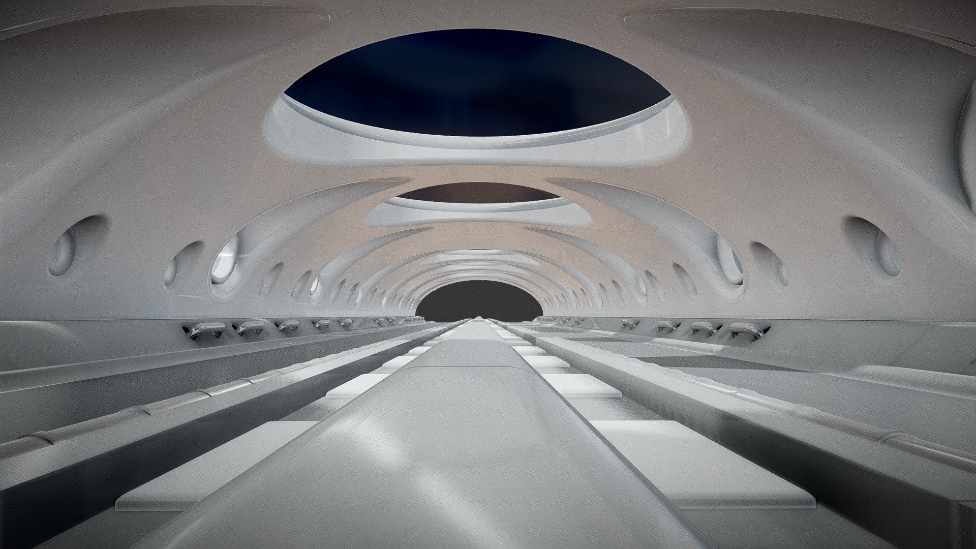 Modular Futuristic Tunnel - Futuristic Tunnel 326 - Buy Royalty Free 3D model by Giimann 3d model