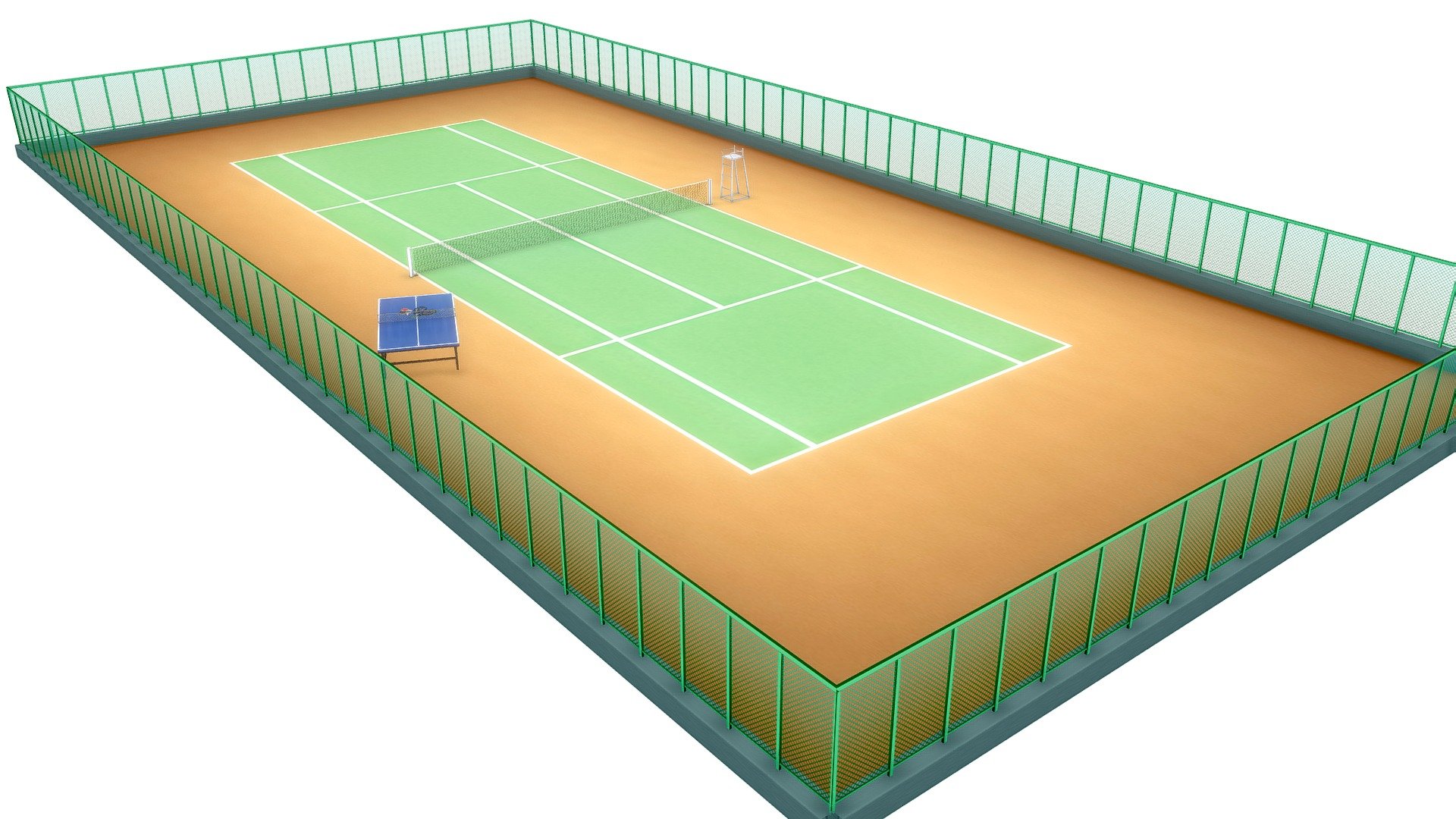 This anime tennis court is depicted with a classic design, featuring vibrant colors and clean lines. It provides the perfect stage for intense matches and friendly competitions alike.

Contains:




.Blend (Blender source)

.Fbx

Textures
 - Anime Tennis Court - Buy Royalty Free 3D model by LessaB3D 3d model