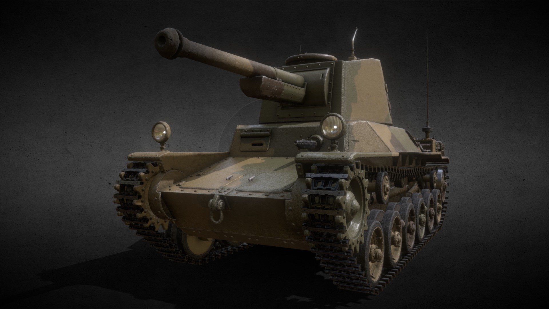 Note: this is a V.2 version of this model.

Ready to use Type 3 Chi-Nu 3D model

Type 3 Chi-Nu was based on a chassis and hull of the Type 1 Chi-He medium tank (3D model also available).
Like its predecessor, it was an improved version of the Type 97 Chi-Ha (3D model also available).
It had a 75 mm main gun, one of the largest Japanese guns used in Japanese tanks of the WW2.
With only 144 to 166 units built, the Chi-Nu did not see combat.
All units were retained for the defense of the Japanese home islands in expected Allied invasion.

Camouflage paint variant.

Ready to use in games or renders.

More Japanese WW II models in the collection: https://skfb.ly/oyoDN

More Tanks and Parts models in the collection: https://skfb.ly/oyoDV

More cheap or free military models in the collection: https://skfb.ly/ooYNo

texture sets:




8K for hull

8K for turret

8K for chassis

1K for tracks
 - Type 3 Chi-Nu (IJA Medium Tank) V.2 - Buy Royalty Free 3D model by AdamKozakGrafika 3d model