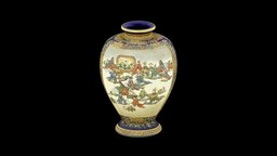 Japanese satsuma vase. japan, vase, painted, samurai, antique, asian, realitycapture, japanese