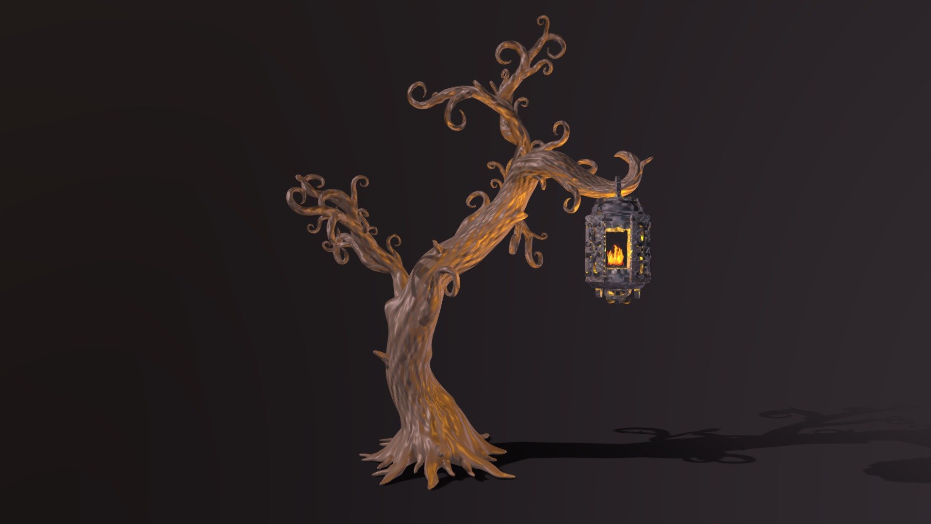 Rigged, Optimised, Game ready model - Fairy Tree with Lantern - Buy Royalty Free 3D model by Anton_Chemezov 3d model