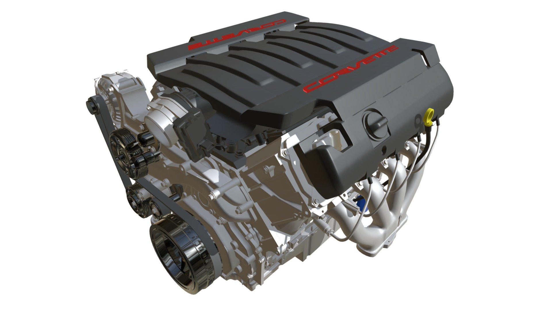 High quality Chevrolet Corvette V8 engine 3d model 3d model