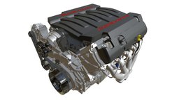 Chevrolet Corvette V8 Engine mechanic, mechanics, truck, chevrolet, mechanical, motor, speed, corvette, diesel, piston, crank, turbo, v8, automatic, engine, auto, vehicle, low, poly, car