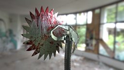 Slice Hammer saw, blood, toy, sam, serious, fusion, iron, slice, serioussam, weapon, handpainted, blade