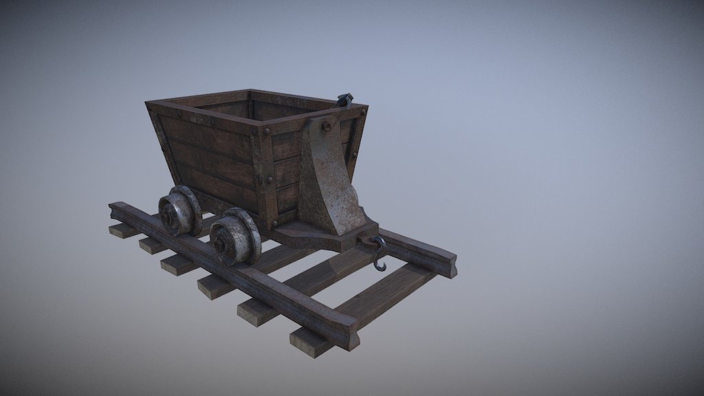 Made in Blender and Substance Painter - Mine cart Rusted - Download Free 3D model by Gustavo Simas (@guguxa) 3d model