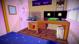 My room room, rooms, room-low-poly, studentwork, environment