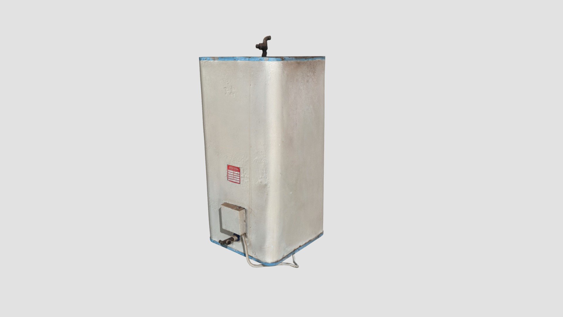 Photogrammetry scan of a rectangular water boiler with partial retopology 3d model