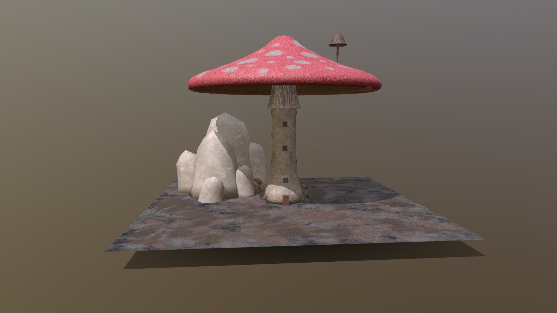 This is a Mushroom House that I have made for my Animation Coursework 3d model