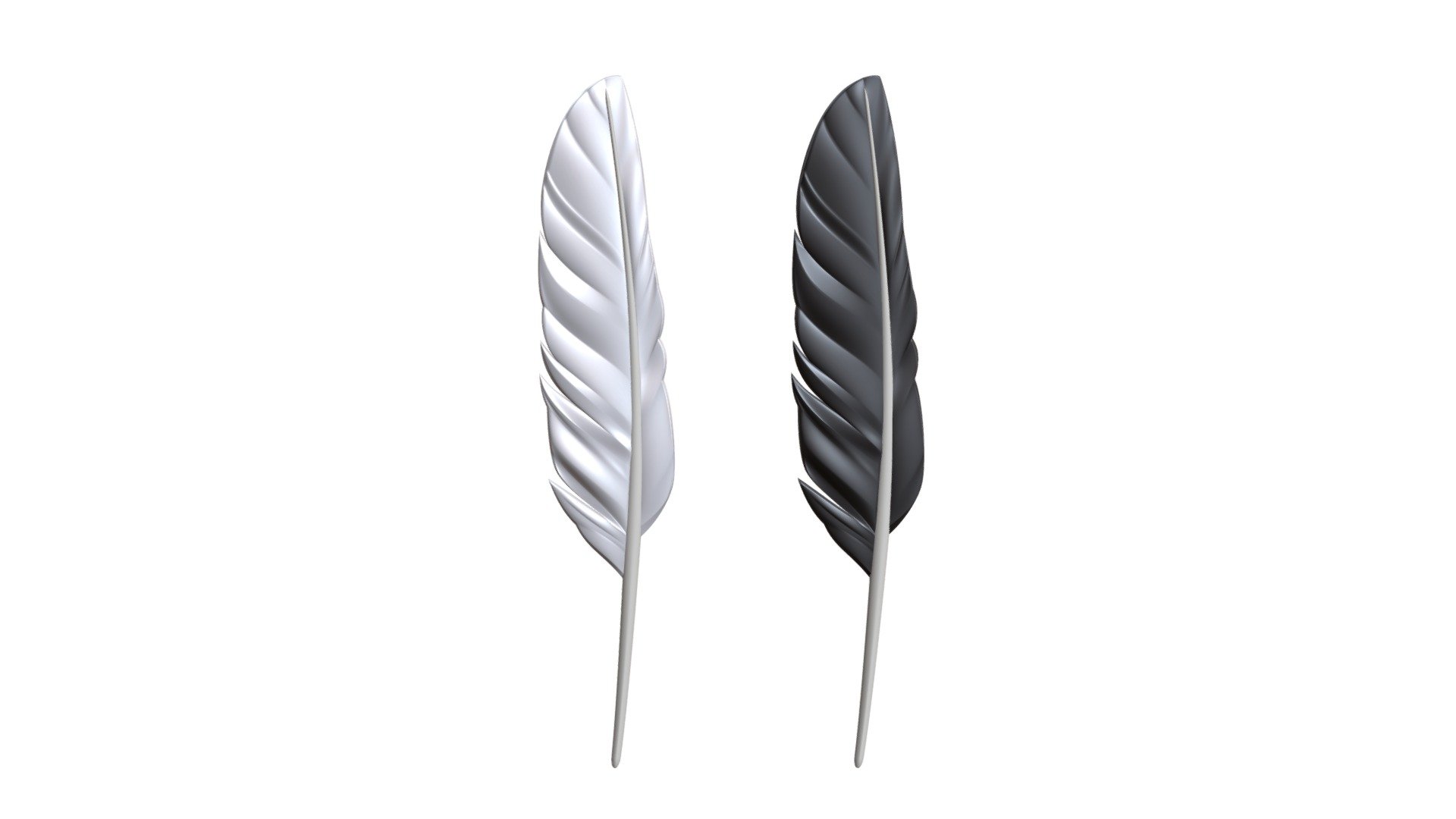 Highpoly hardsurface model, ready for 3D-print or CNC. Copy from nature. One feather has a flat back.

Size White: 10 x 2 x 50 mm. Volume: 0,21 cm3.

Size Black: 10 x 1,5 x 50 mm. Volume: 0,26 cm3 3d model
