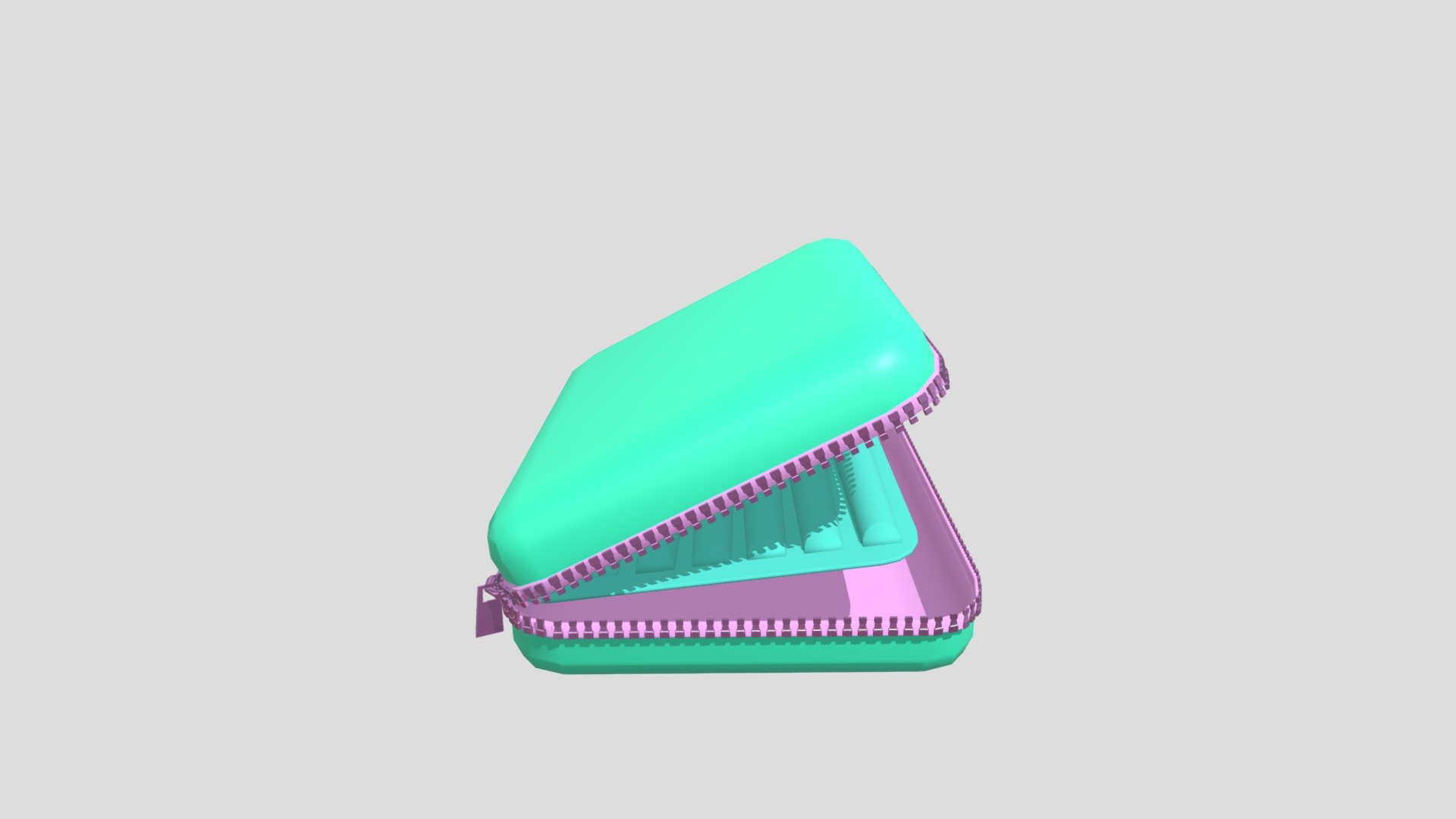 Model of a Hard cover pencil case with zip 3d model