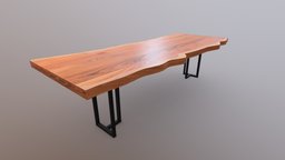 Polished Live Edge Table room, live, hipster, dinner, breakfast, apartment, edge, furniture, table, living, metal, lunch, sleek, dining, polished, chic, host, hosting, trendy, house, home, wood, building