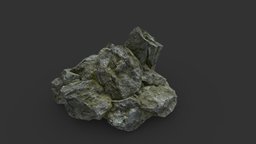 Rock 7-1 terrain, exterior, hill, mountain, cliff, ready, nature, lanscape, granite, game, pbr, low, poly, stone, rock