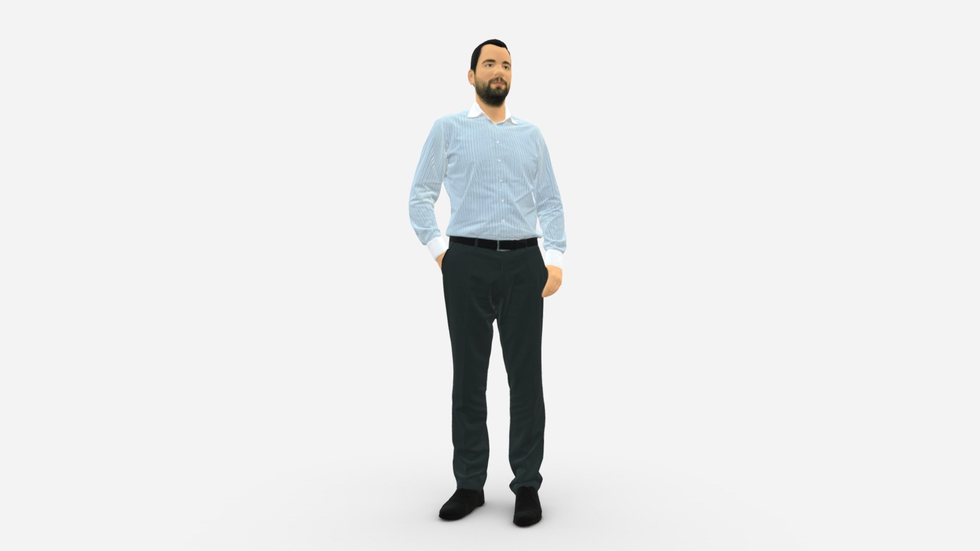 We provide unique 3d scanned models with realistic proportions for closeup and medium-distance views in artworks, paintings and classes. As well as architectural visualization projects.

Main features:




high-end realistic 3d scanned model;

realistic proportions;

highest quality;

low price;

saves you time for more time in landscaping and interiors visualization.

FEATURES 




3d scanned model 

Extremely clean

Edge Loops based

smoothable

symmetrical

professional quality UV map

high level of detail

high resolution textures

real-world scale

system unit: cm

TEXTURES 




Textural Resolution: 4096 x 4096

Color Map

The model is suitable for stereolithography 3d printing 

The model is also ready for fullcolour 3d printing - Man in office style hand in pocket 0889 - Buy Royalty Free 3D model by 3DFarm 3d model