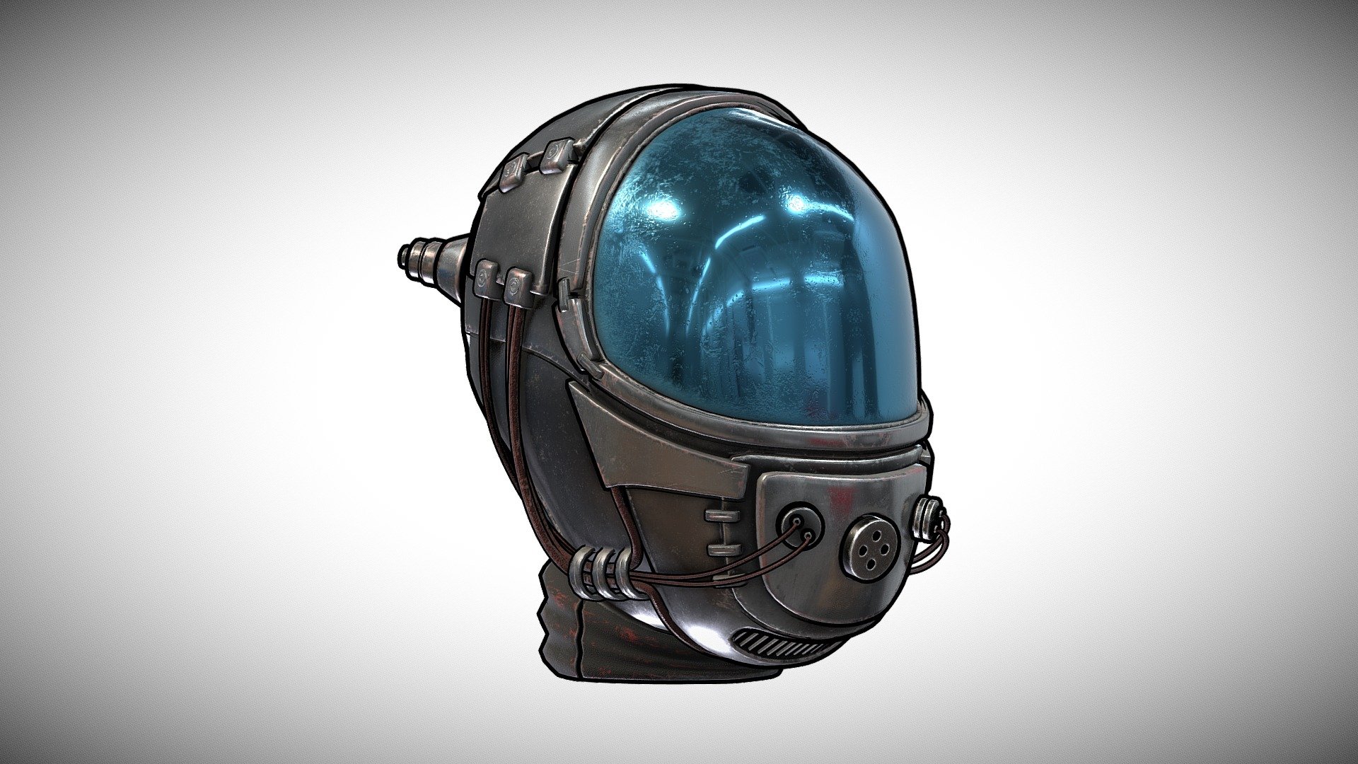 Science-fictional space mask model.
UV Unwrapped and textured. 
Comes with textures at 1k, 2k &amp; 4k resolution. 
PBR &amp; Toon (LBS) Shader variations.

The model contains 5 objects, 1 sets of material (+1 Outline for Toon), and 1 set of textures. 
Modeled in Blender, painted in Substance Painter. 
.
.
.
.
.
.
More: 
https://linktr.ee/ed3d - Helmet - Space Mask T2 - Buy Royalty Free 3D model by Ed (@Ed3D.Blend) 3d model