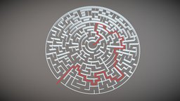 Circular maze with solution