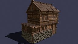 Housing_Unit_F viking, medieval, cabin, logcabin, house