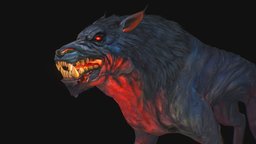 Hell Hound FanArt Animated mini, fire, roleplaying, hellhound, dungeons-and-dragons, roleplay, monster, evil