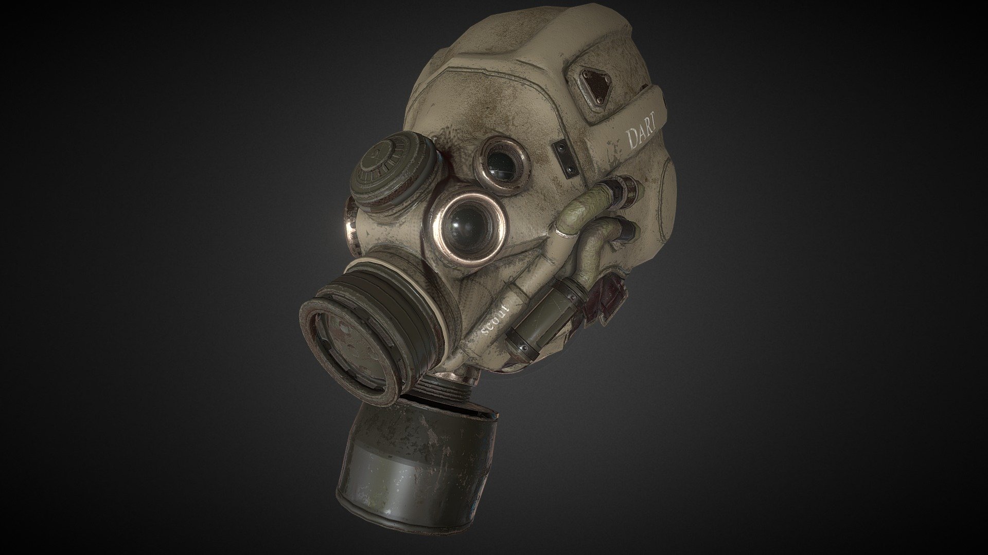 PBR Gas mask for a character WIP. Textured in Substance Painter - Noden Scout Mask Wip - 3D model by adamdart7 3d model