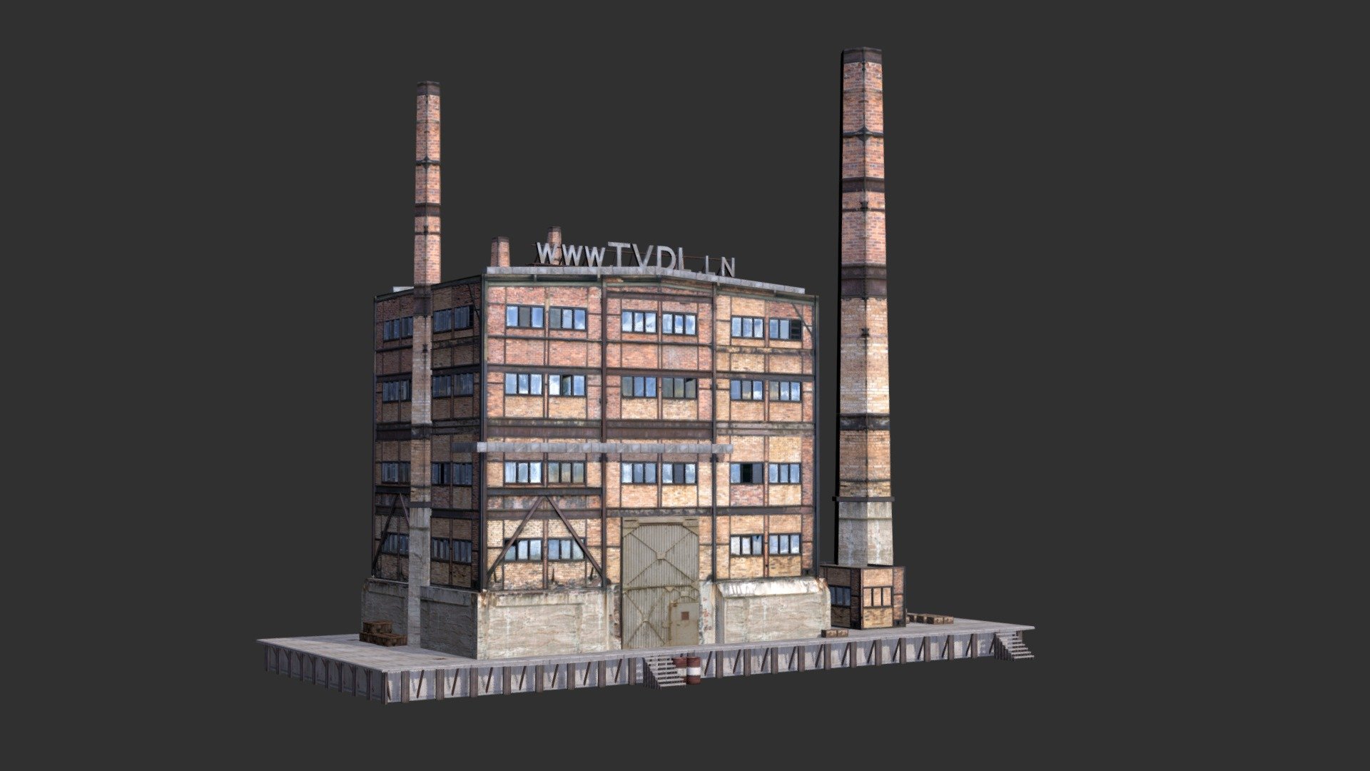 Low Poly 3d Model - Factory_building - Buy Royalty Free 3D model by danielmikulik 3d model