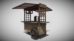 Game Asset Coffee Cart Indonesian Unity coffee, indonesia, indonesian, unrealengine, game-asset, game-model, assets-game, angkringan, concept, coffeecart
