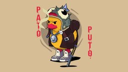 Pato Puto! duck, cellshading, cartoon, blender, art, stylized, pixel