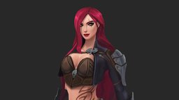 Katarina Fan-Made ASU assassin, daggers, lol, katarina, league-of-legends, noxus, red-hair, riot-games, wild-rift