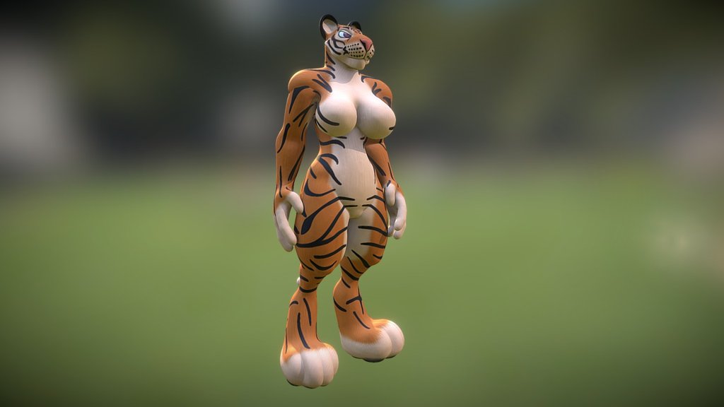 made in 123D Sculpt+ - Tiger Stand - Download Free 3D model by Killer O (@KillerOz1) 3d model
