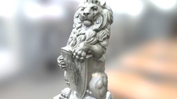 3D Scan lion, statue, shield