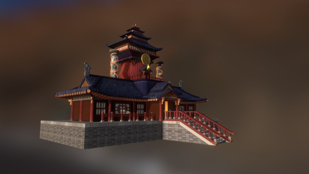 Asia  Chinese Temple - 3D model by Marchen (@101417055) 3d model