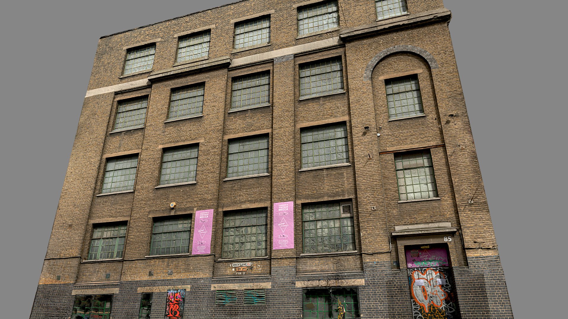 Building scan No. 10

London, Brick Lane. The Truman Brewery Markets
High poly model ideal for photorealistic renders

16k original textures, 8k rendering in sketchfab

Urban &amp; Industrial collections

Good for adding realism to your industrial / abandoned scenes

diffuse/normal/specular - Building scan No. 10 - London, Brick Lane - Buy Royalty Free 3D model by 3Dystopia (@Dystopia) 3d model