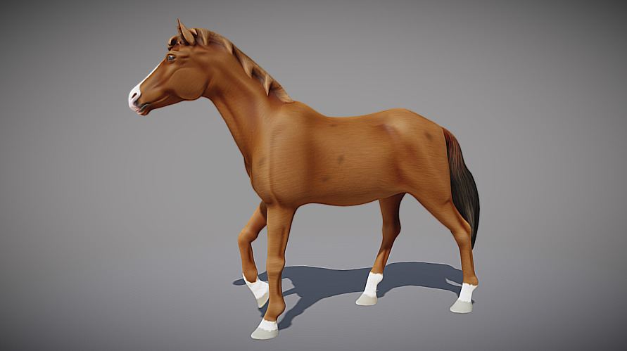 An horse I've made with Blender, Gimp and Krita 3d model