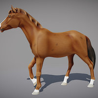 Horse b3d, pony, quadruped, brown, fur, cheval, krita, alezan, poney, blender, blender3d, horse, animal, gimp, noai