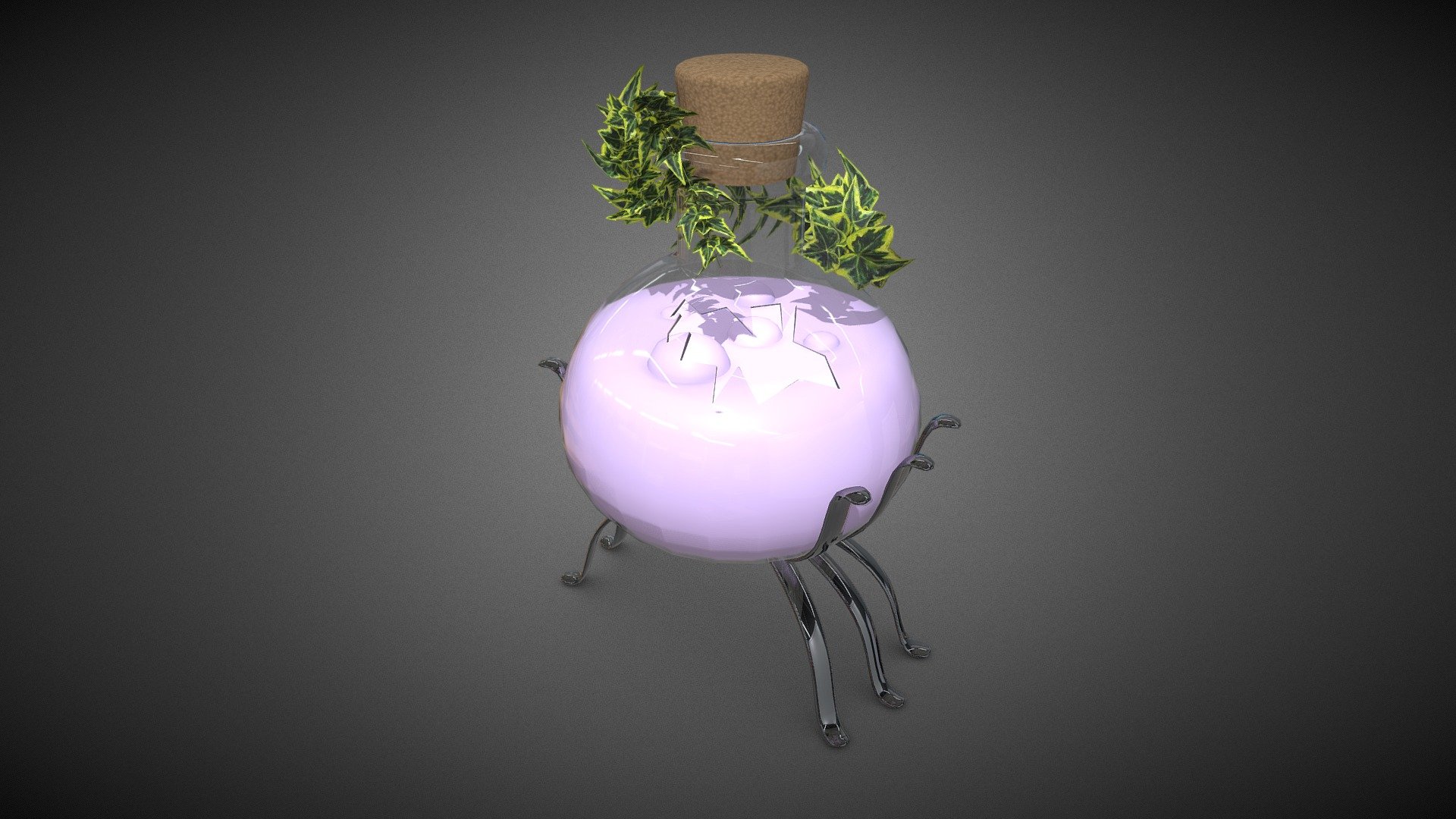Simple bottle with ivy around it. Just some different practices. :) - Ivy Bottle - Download Free 3D model by Kigha 3d model