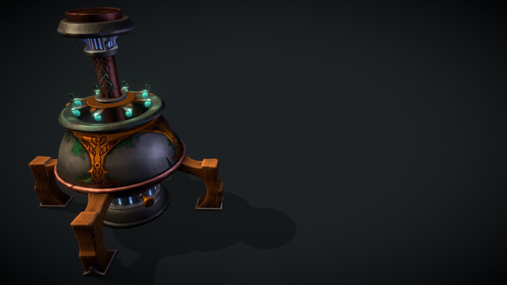 Made within a week , I tried to push as much as possible the texturing with Substance Painter ,

The original concept is from Maeve here :
https://www.artstation.com/artwork/AqrlRV - Magic Cauldron - Download Free 3D model by yuguhtrrh 3d model