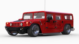 3d model Hummer H1 suv, exterior, 4x4, transport, adventure, detailed, automotive, outdoor, high-poly, hummer, h1, heavy-duty, off-road, 3d, vehicle, model, military