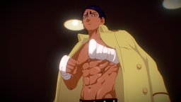 Otonoshin Koito [Golden Kamuy] 鯉登音之進_ゴールデンカムイ anime3d, fanart3d, character, cartoon, blender, man, golden-kamuy