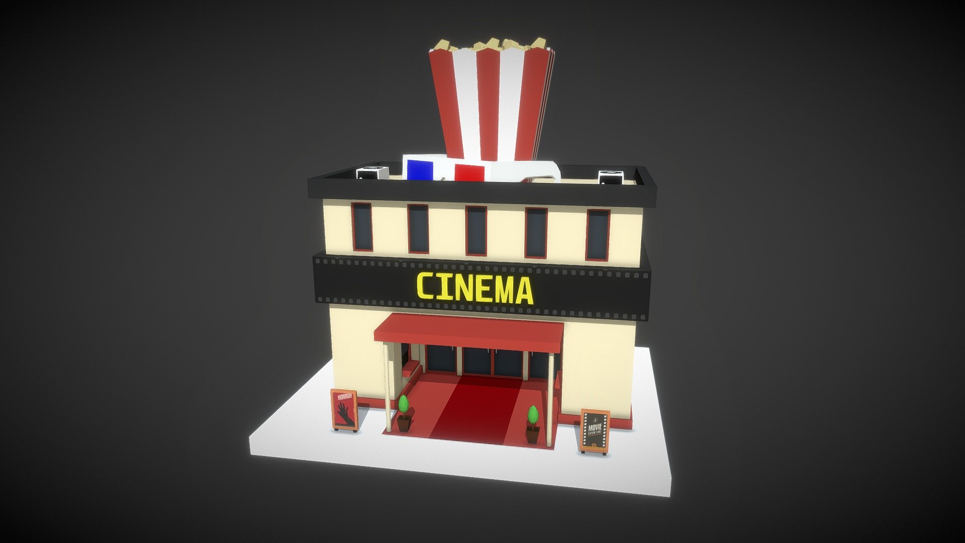 ♦ Low Poly 3D Cinema

♦  Materials and textures.


 ° All materials included.
 ° All textures included.

♦ Attention


 ° Models tested in unity and unreal engine.
 ° Not printable.
 - Low Poly Cinema - Buy Royalty Free 3D model by Payne (@NeedLowPoly) 3d model
